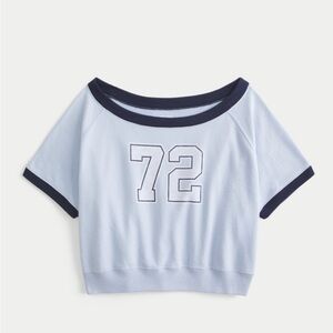 Hollister Light Blue Tee with Navy Accents